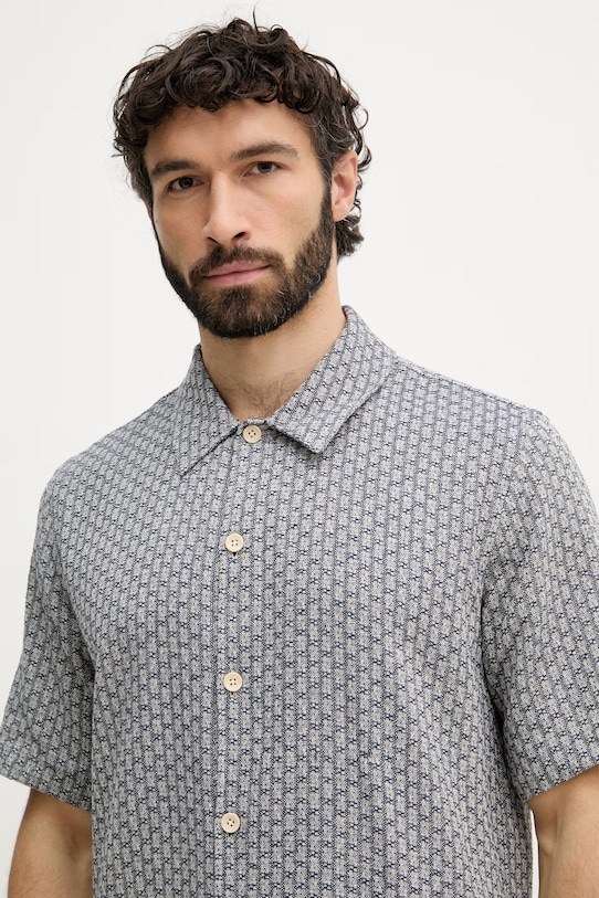 Mos Mosh πουκάμισο ανδρικό με βαμβάκι Banks σκούρο μπλε 509550.