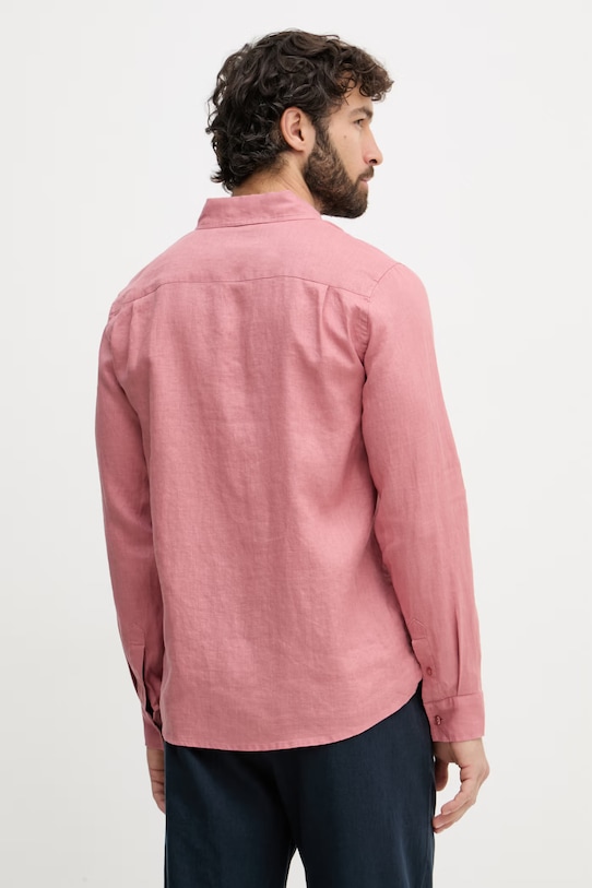 Odzież Mos Mosh koszula męska lniana Theo 500970 różowy