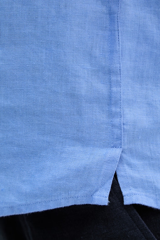 Mos Mosh koszula męska lniana Theo 509600 niebieski