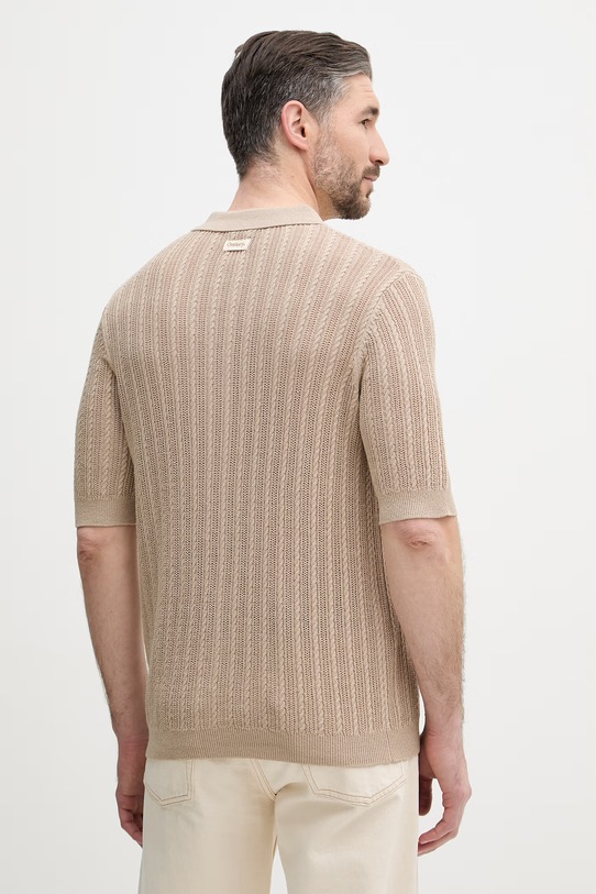 Odzież Mos Mosh koszula męska z bawełną Dario 510130 beżowy