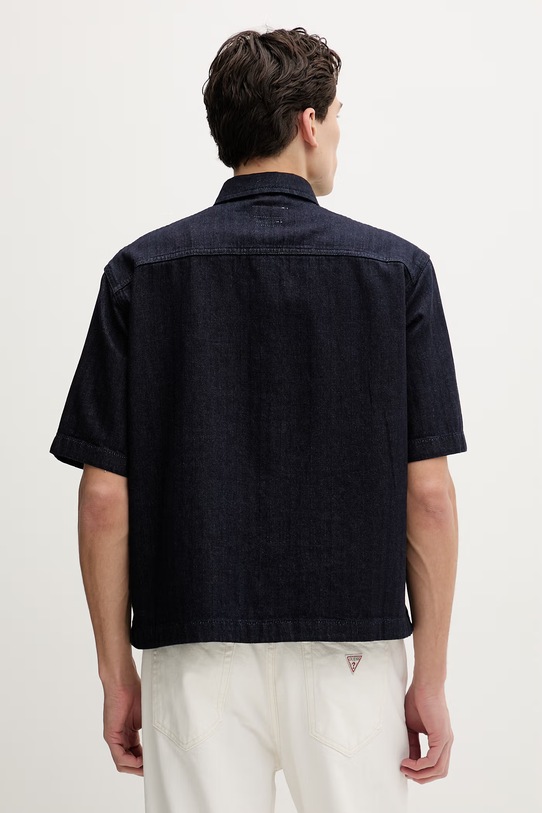 Odzież Guess Jeans koszula jeansowa M6RH52.D6591 granatowy
