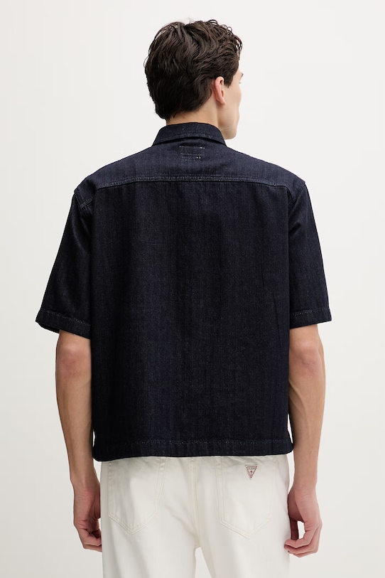 Odzież Guess Jeans koszula jeansowa M6RH52.D6591 granatowy
