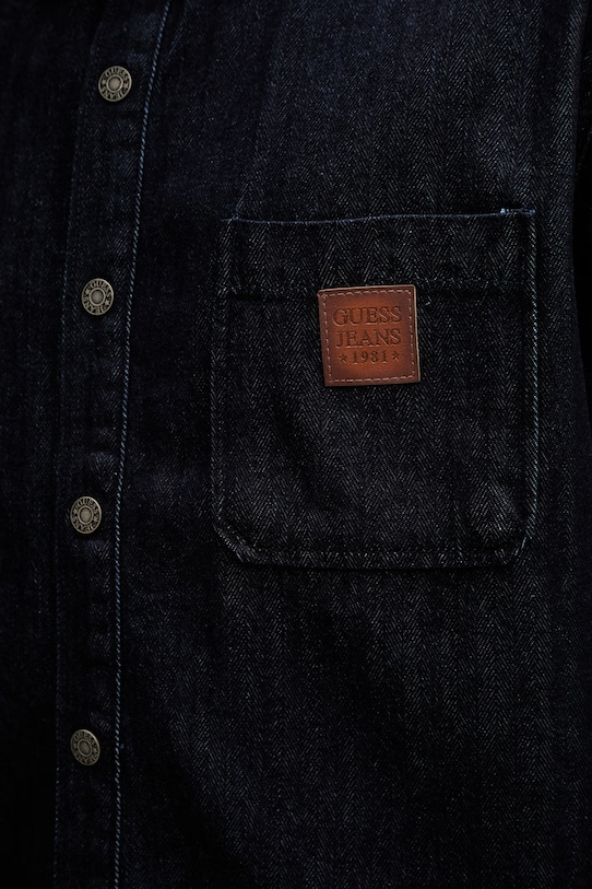 Guess Jeans koszula jeansowa M6RH52.D6591 granatowy