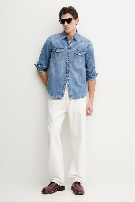 Guess Jeans koszula jeansowa M6RH55.D5M8F niebieski SS26