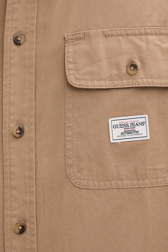 Guess Jeans koszula męska bawełniana M6RH60.WJ921 brązowy