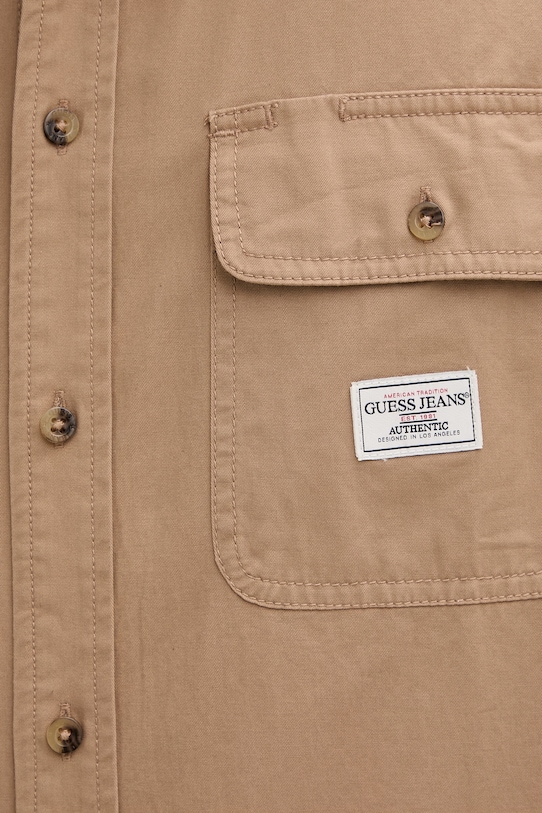 Guess Jeans koszula męska bawełniana M6RH60.WJ921 brązowy