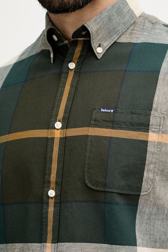 Barbour πουκάμισο ανδρικό με βαμβάκι Douglas MSH5077 πράσινο