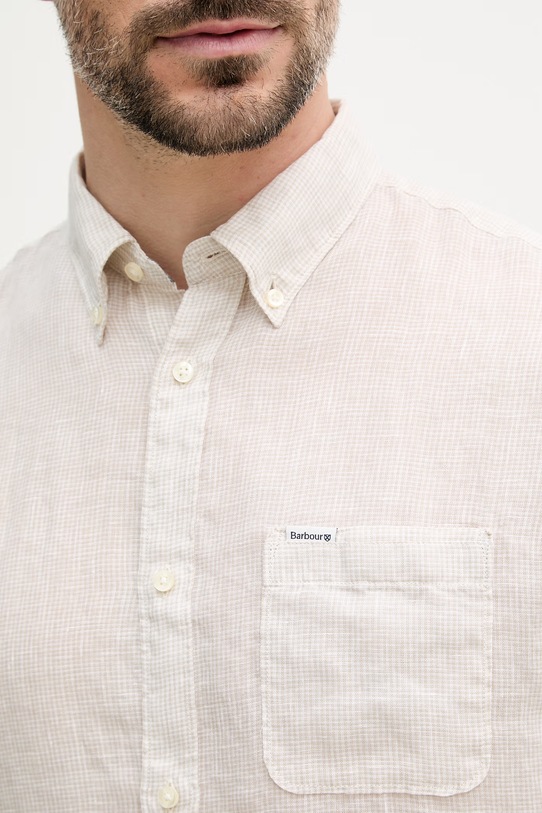Barbour koszula męska lniana Linton MSH5735 beżowy