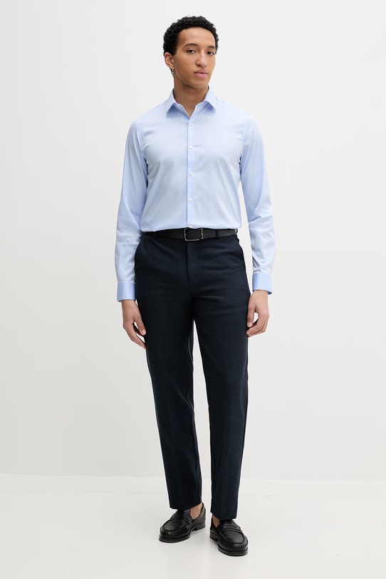 Calvin Klein Πουκάμισο ανδρικό με βαμβάκι LV019EU128 μπλε SS26