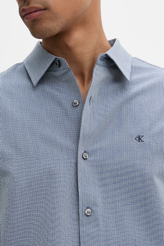Calvin Klein camicia da uomo con cotone LV04LF110G blu navy