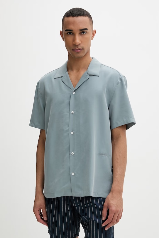 Calvin Klein koszula męska z modalem zielony LV04LF114G