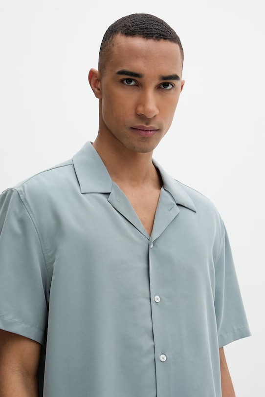 Calvin Klein koszula męska z modalem zielony LV04LF114G