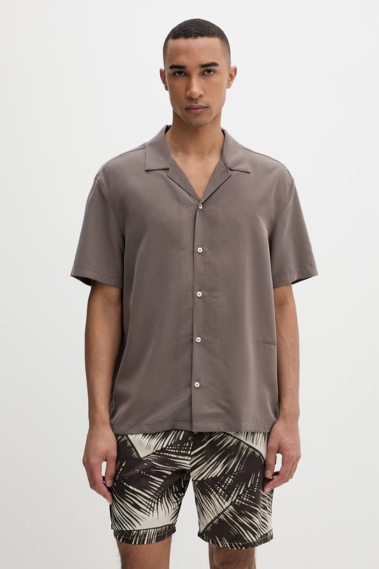 Calvin Klein košulja za muškarce s modalom smeđa LV04LF114G