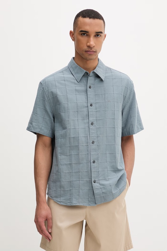 Calvin Klein πουκάμισο ανδρικό βαμβακερό γκρί LV04LF115G