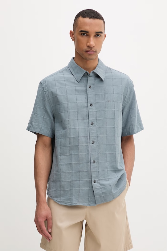 Calvin Klein πουκάμισο ανδρικό βαμβακερό γκρί LV04LF115G