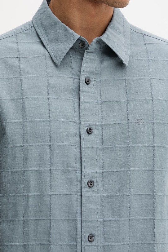 Calvin Klein πουκάμισο ανδρικό βαμβακερό LV04LF115G γκρί