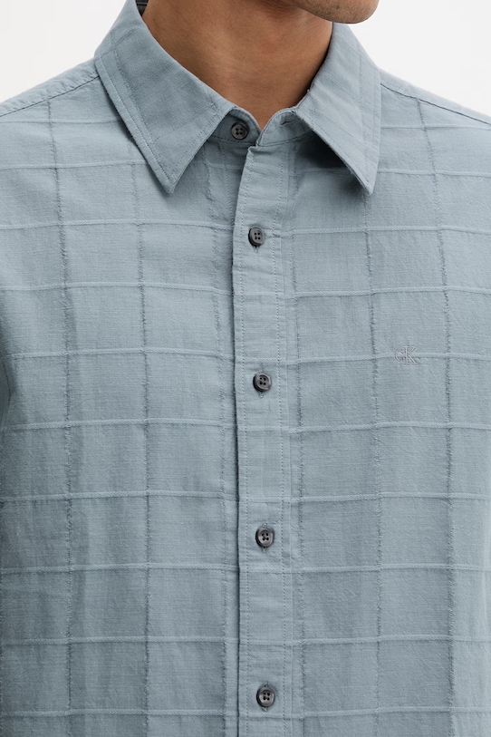 Calvin Klein πουκάμισο ανδρικό βαμβακερό LV04LF115G γκρί