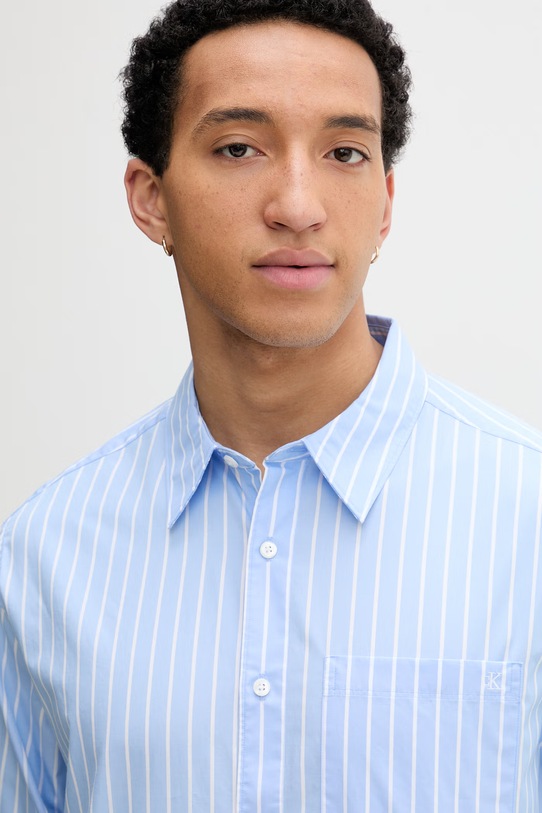 Calvin Klein koszula męska bawełniana niebieski LV04LF131G