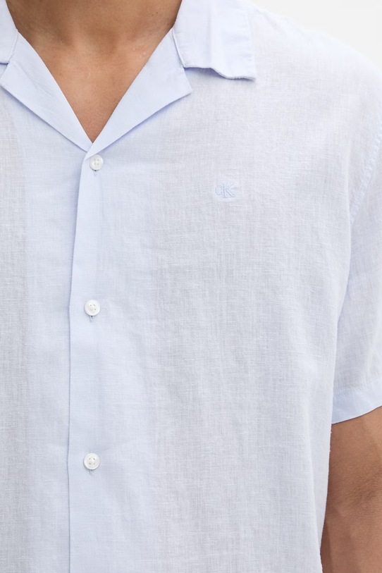 Calvin Klein koszula męska z lnem LV04LF137G fioletowy