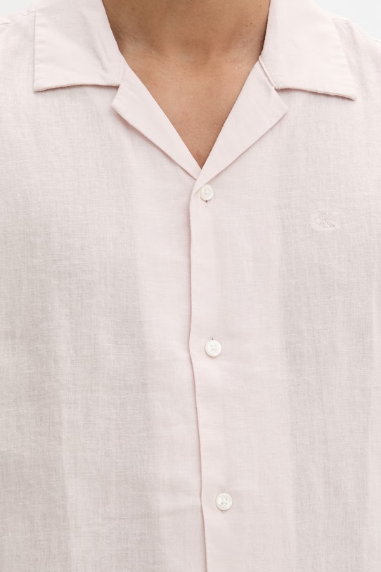 Calvin Klein košulja za muškarce s lanom LV04LF137G bež