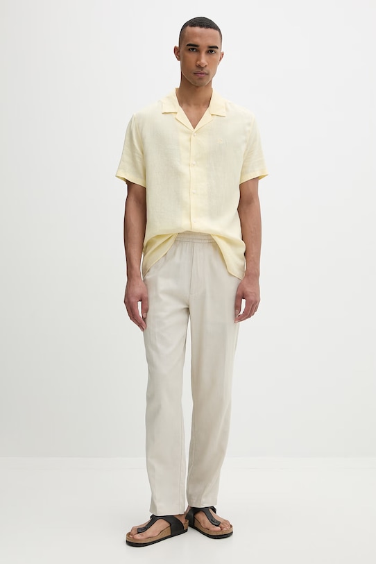 Calvin Klein košulja za muškarce s lanom LV04LF137G zlatna SS26