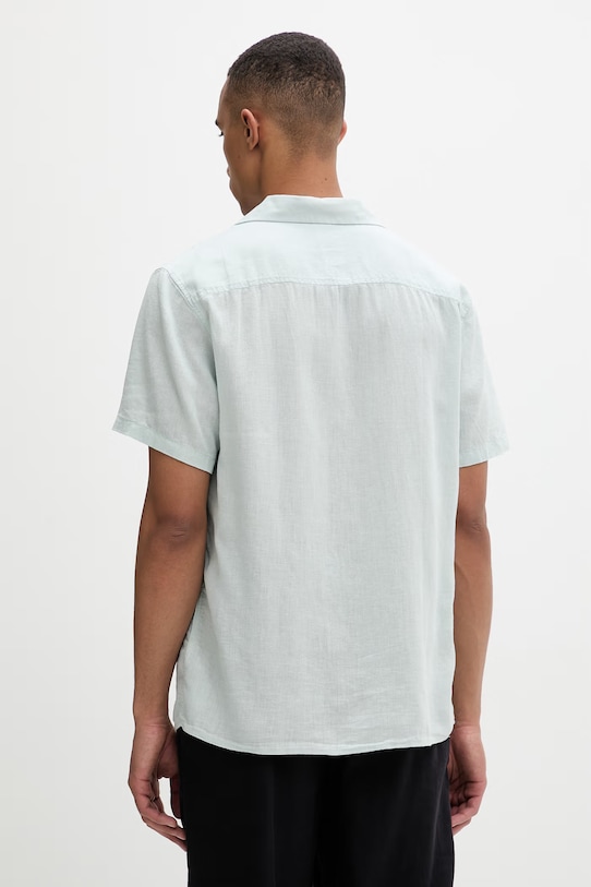 Odzież Calvin Klein koszula męska z lnem LV04LF137G turkusowy