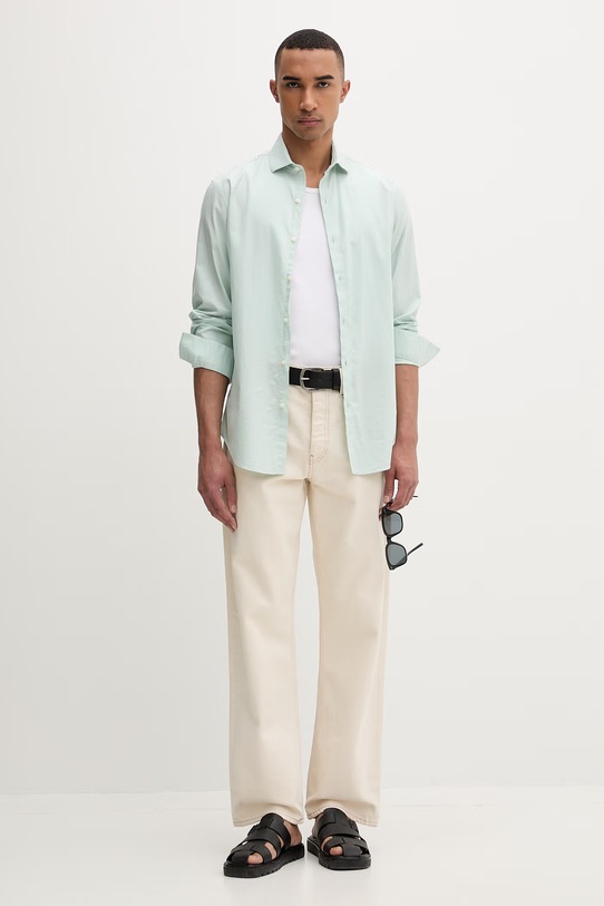 Calvin Klein férfi ing LV019EU120 türkiz SS26