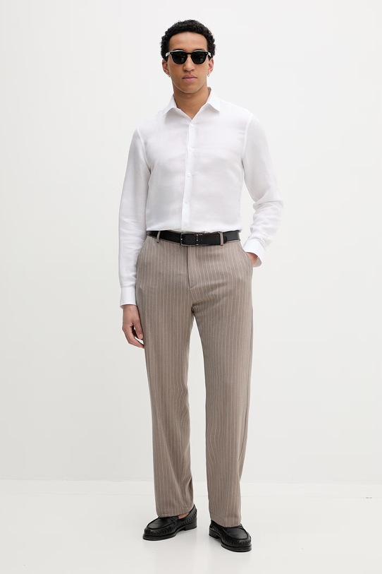 Calvin Klein cămașă pentru bărbați, cu in LV019EU121 alb SS26