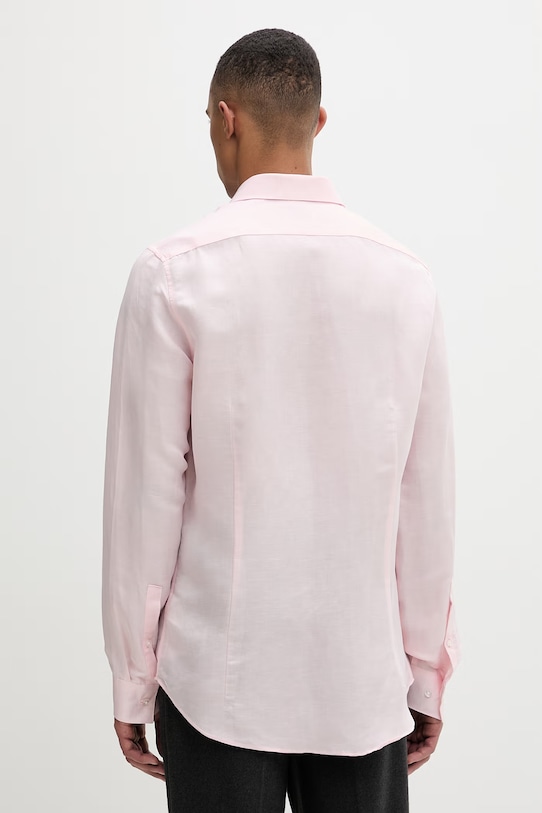 Oblečenie Calvin Klein pánska košeľa s ľanom LV019EU121 ružová