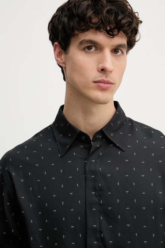Emporio Armani koszula męska z lyocellem czarny EM004178.AF14214