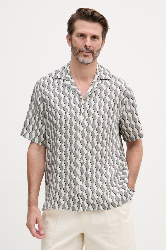 Frescobol Carioca koszula męska lniana niebieski 2780.902