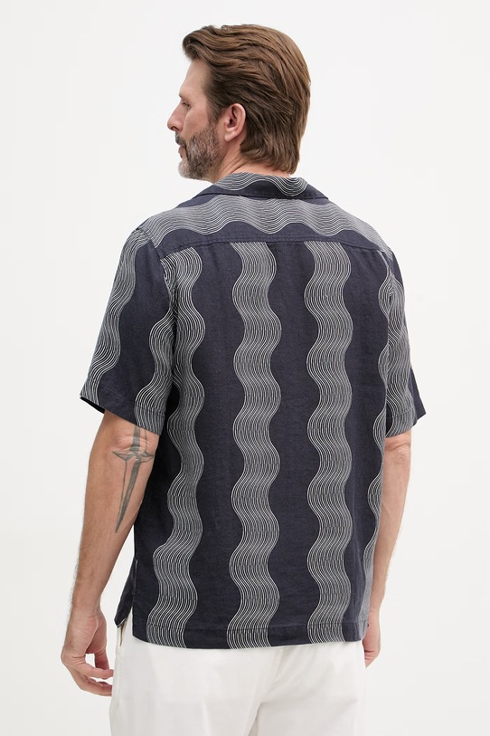 Odzież Frescobol Carioca koszula męska lniana 2779.683 granatowy