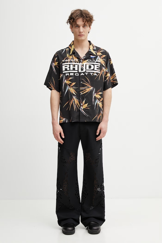 RHUDE Regatta Club Hawaiian koszula męska RHPS26SR03071 brązowy