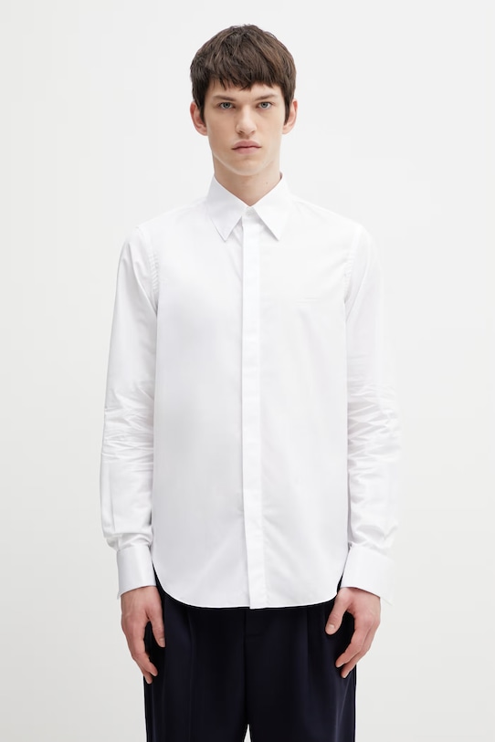 RHUDE Papillon Poplin сорочка бавовняна чоловіча білий RHSS26SR02361