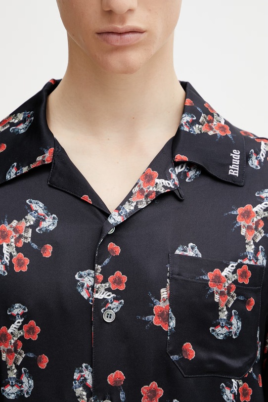 RHUDE Turbo Floral сорочка віскозна чоловіча чорний RHSS26SR04358