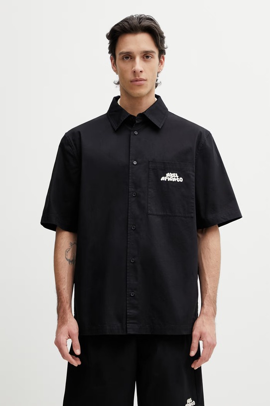Axel Arigato Drew Shirt košeľa bavlnená pánska čierna A3980001