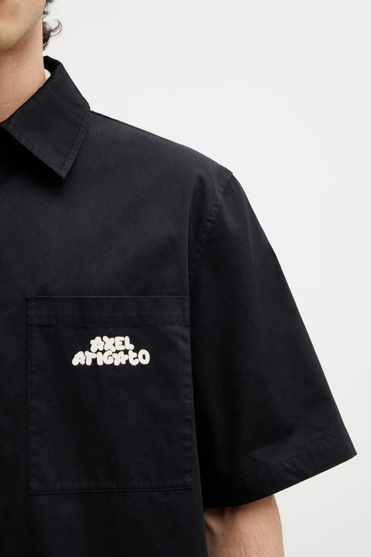 Axel Arigato Drew Shirt košeľa bavlnená pánska čierna A3980001