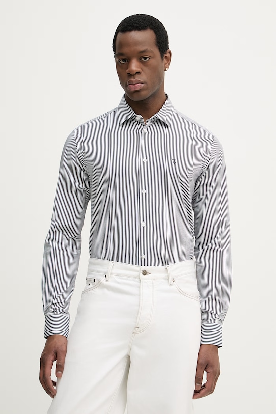 Trussardi koszula bawełniana wzorzyste granatowy 5007N000055N