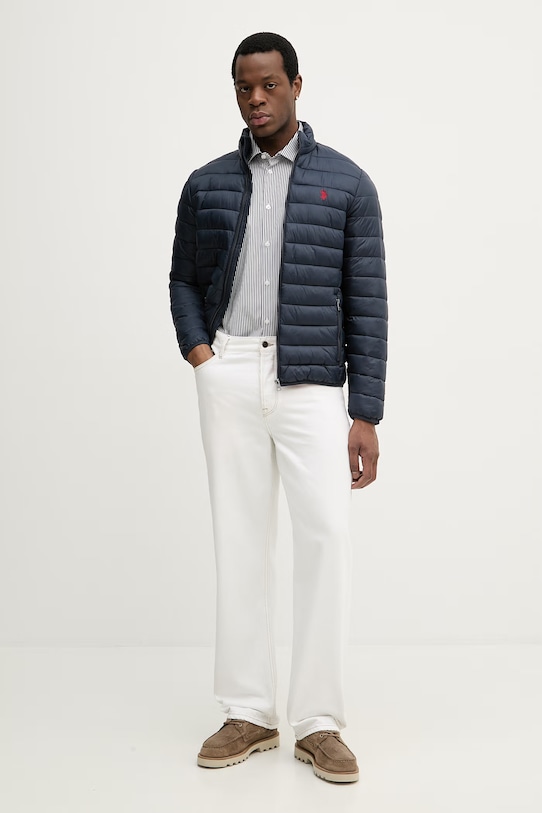 Trussardi koszula bawełniana 5007N000055N granatowy SS26