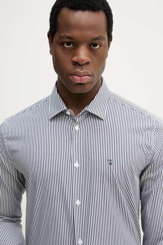 Trussardi koszula bawełniana granatowy 5007N000055N