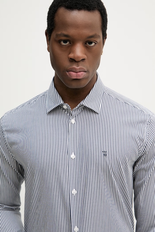 Trussardi koszula bawełniana granatowy 5007N000055N