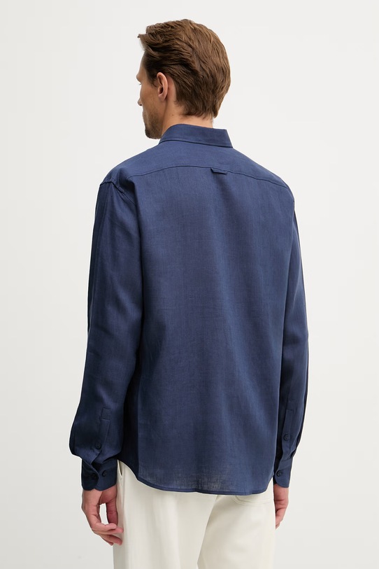 Odzież Trussardi koszula męska lniana 5025N000032N granatowy