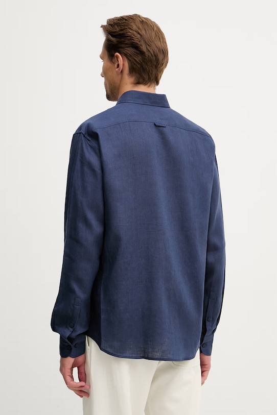 Odzież Trussardi koszula męska lniana 5025N000032N granatowy