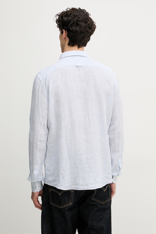 Odzież Trussardi koszula męska lniana 5026N000033N niebieski