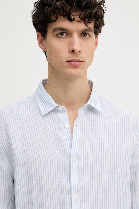 Trussardi koszula męska lniana niebieski 5026N000033N