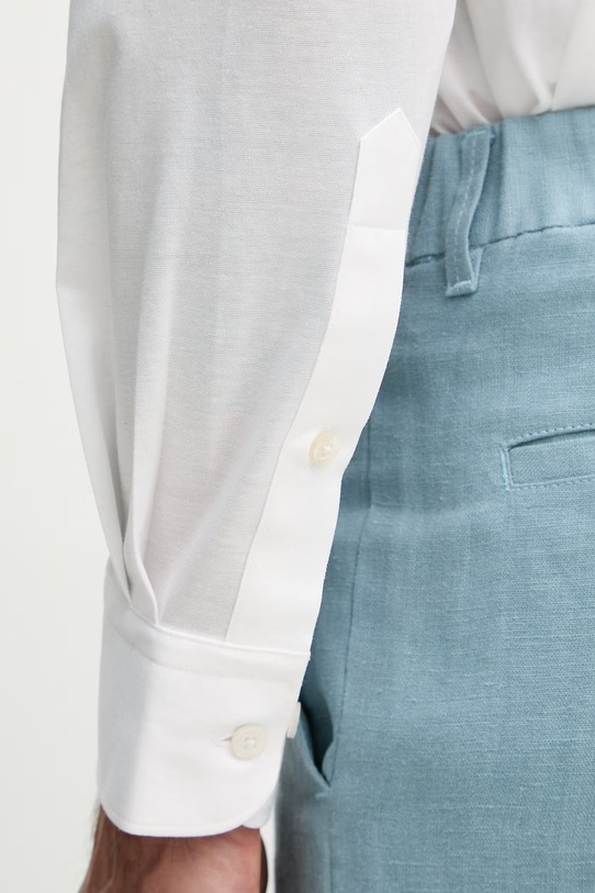 Trussardi košile pánská s bavlnou 58008000021N bílá