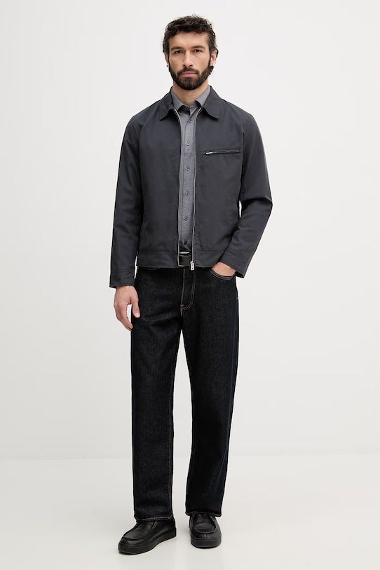 Trussardi Πουκάμισο ανδρικό με βαμβάκι 58008000021N σκούρο μπλε SS26