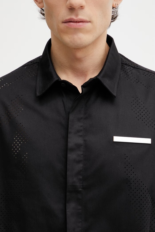 HELIOT EMIL koszula z bawełną męska czarny SS26.M.05.076.BLK01