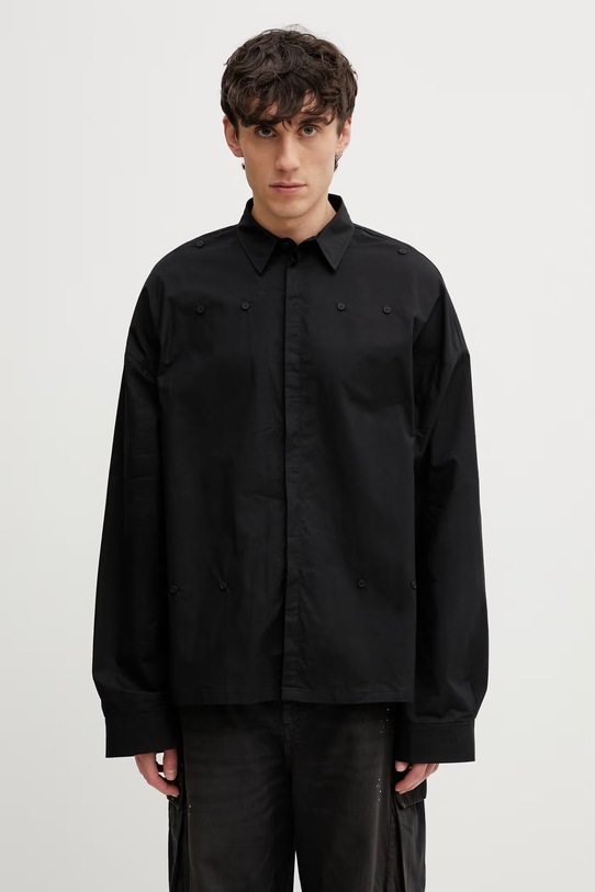 HELIOT EMIL koszula bawełniana męska czarny SS26.M.05.078.BLK01