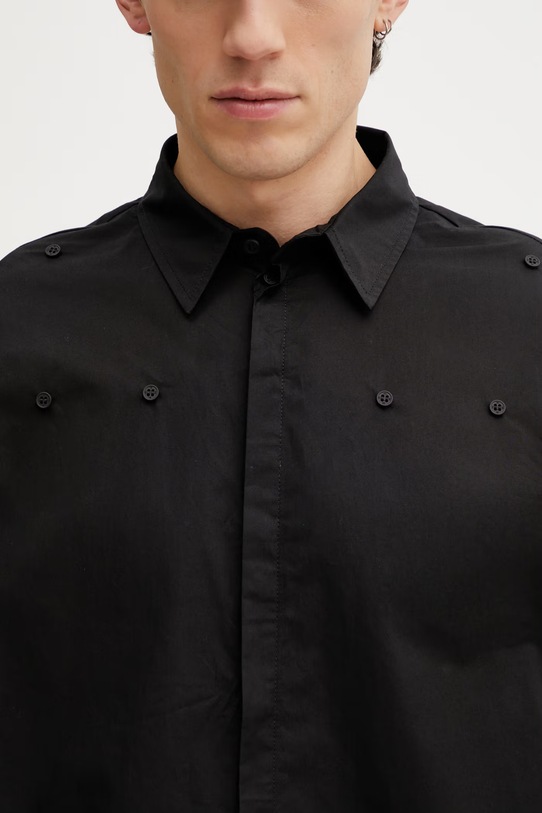 HELIOT EMIL koszula bawełniana męska czarny SS26.M.05.078.BLK01